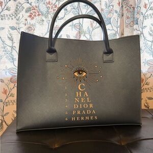 LA|TC Blue Tote with Gold Eye Design